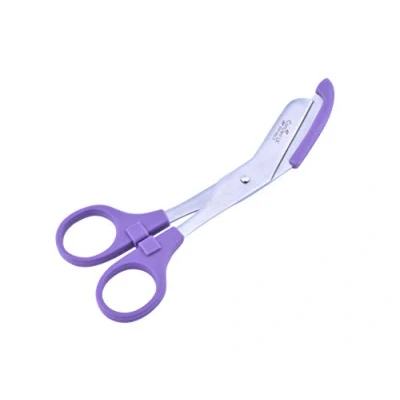 Image of Bandage Scissors Round Tip for Nurses,Veterinary and Home Use with Colored Safety Guard 5 Colors (Purple)