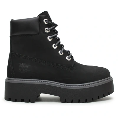 Image of Timberland Stone Street 6 INCH Platform ankle boots, Women&#039;s, Size: 4, Jet black Leather