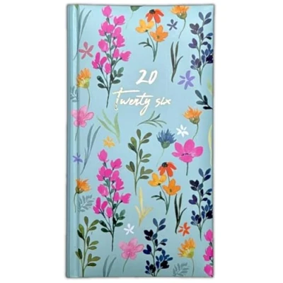Image of 2025 Slim Line Week To View Diary Vintage Floral Executive Design (Black)