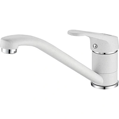 Image of FRANKE White Polar High Pressure Kitchen tap Made of Fragranite and with Fixed spout Garo 115.0275.351