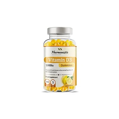 Image of Vitamin D3 1000iu Gummies 150 Natural Lemon Flavour for Teens &amp; Adults 5 Months Supply Support Immune Function and Help Maintain Bones Teeth Helps in Calcium Absorption