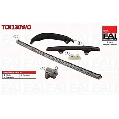 Image of 0816H4, 9677427780 Timing Chain Kit FAI AutoParts TCK130WO without gears, gaskets/seals Simplex, Bolt FORD: Transit Custom V362 Van