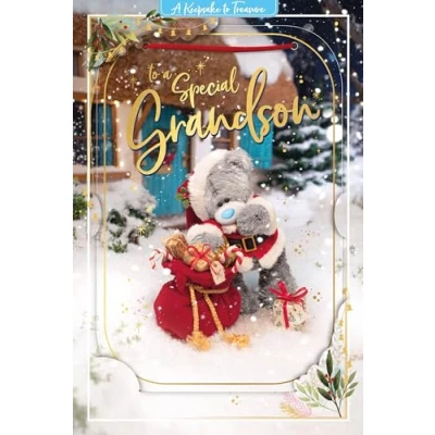 Image of Me To You Bear 3D Holographic Special Grandson Christmas Card