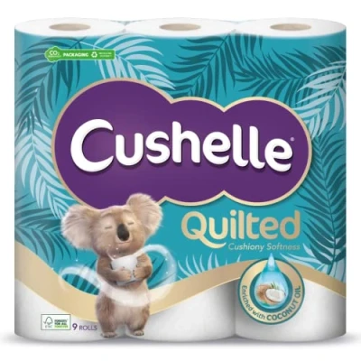 Image of Cushelle Quilted Coconut 9 Rolls