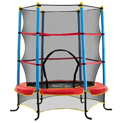 Image of HOMCOM 5.2FT Kids Trampoline for Toddlers with Safety Net Enclosure Outdoor Indoor Age 3 10 Years