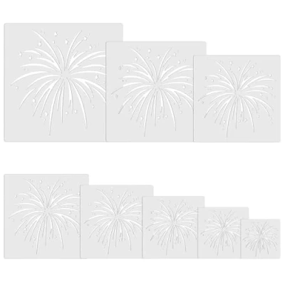 Image of Stencils for Painting Reusable Plastic Stencil Crafts Drawing Templates Fireworks Home Decoration Arts Paper Fabric Flag Windows(8 Sizes)
