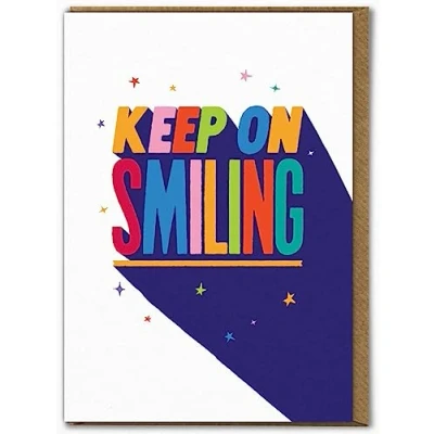 Image of Brainbox Candy Funny Birthday Card &#039;Keep On Smiling&#039; Cute Colourful Humour Cards For Him Her Friends Happy