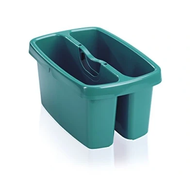 Image of Leifheit Combi Box, for Storing and Carrying Cleaning Utensils ideal Kitchens Bathrooms Floors, 5 Litre Capacity, Turquoise, Tidy Organiser Caddy
