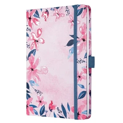 Image of SIGEL JN337 Jolie notebook Loose Florals Pink lined 13,5 x 20,3 cm hardcover 174 pages