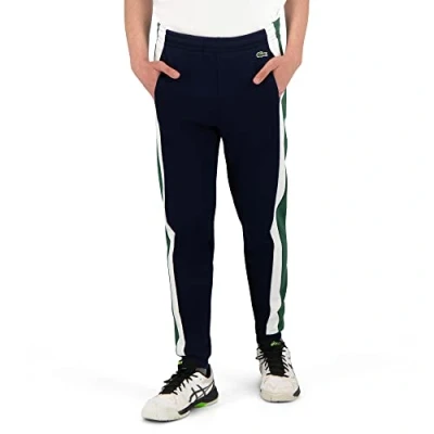 Image of Lacoste Men&#039;s Jogging Bottoms, Navy Blue / Green White (Yun), XXL