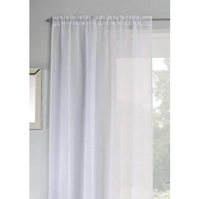 Image of Tyrone Textiles Ltd Jewel White Diamante Voile Panel (Drop 54&quot; (137cm))