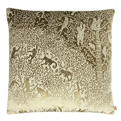 Image of Paoletti Kai Tilia Feather Filled Cushion, Polyester, Cotton, Gold, 55 x 55cm