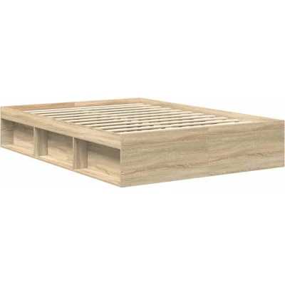 Image of vidaXL Bed Frame without Mattress Sonoma Oak 150x200 cm King Size