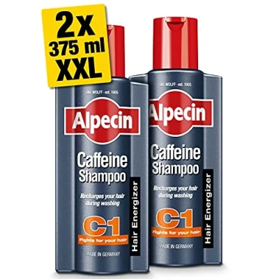 Image of Alpecin Caffeine Natural Hair Shampoo C1 2x 375ml Against Stronger Thinning and Thicker Care for Men Made in Germany