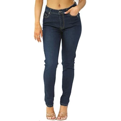 Image of MYT Womens High Waist Jeans Ladies Skinny Fit Stretch Denim Pants Size Dark Blue 10
