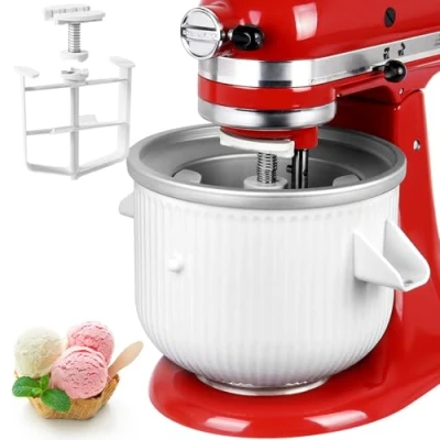 Image of LETOMS Ice Cream Maker Attachment for Kitchenaid, 2 Quart Frozen Bowl Stand Mixer 4.5/5/6/7QT, Sorbet Gelato Homemade Ice, Dessert, Yogurt