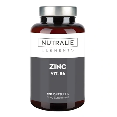 Image of Zinc High Strength, Pure and Vegan Antioxidant Supplement Contributes to The Normal Immune System with Citrate Vitamin B6 for Women Men 120 Nutralie Capsules