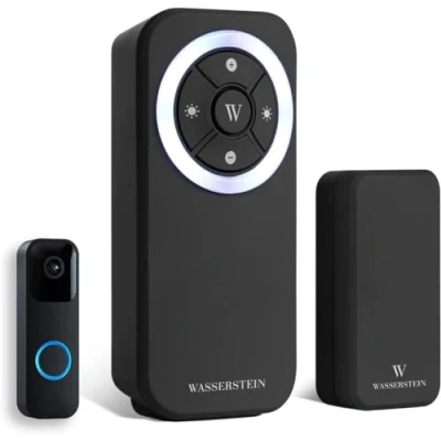 Image of Wasserstein Wireless Doorbell Compatible with Blink Video (1 Pack, Black)