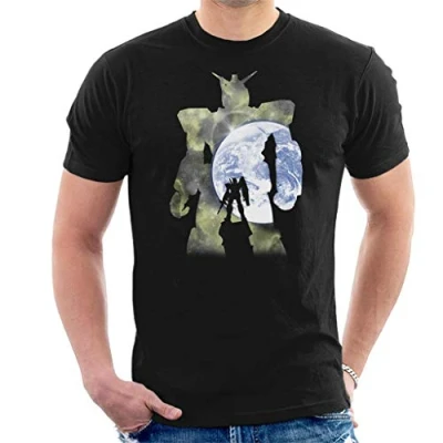 Image of Mobile Suit Gundam Earth Silhouette Men&#039;s T Shirt Black