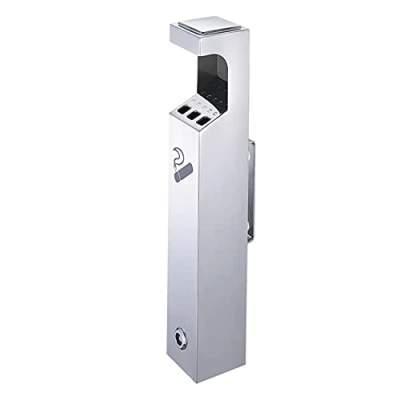 Image of Mounted Metal Ashtray Free Standing Ash Tray, Wall Floor Tray Commercial Outdoor Cigarette Bin Stainless Steel Smoking Holder
