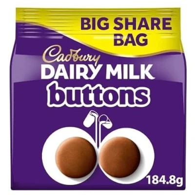 Image of 2 x Dairy Milk Chocolate Giant Buttons Bag 184.8G Delicious Tasty And Twisty Treat Gift Hamper For Birthday,Christmas