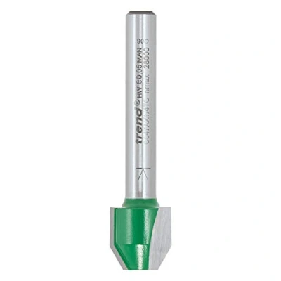 Image of Trend CraftPro Combi Trimmer Router Cutter Bit, 1/4 Inch Shank, 12.7mm Cut Diameter &amp; Length, 60 Degree Angle, Tungsten Carbide Tipped, C047AX1/4TC