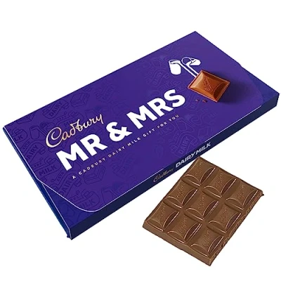 Image of Cadbury Mr &amp; Mrs Dairy Milk Chocolate Bar With Gift Envelope