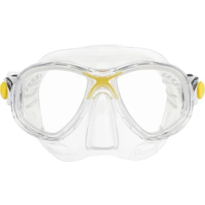 Image of Cressi Kids Marea Jr Scuba Diving and Snorkeling Junior Mask Transparent/Yellow
