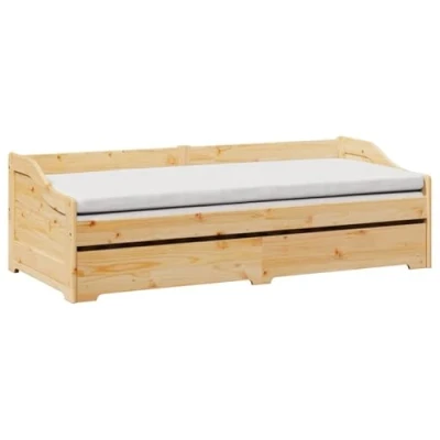 Image of vidaXL iRun Extendable Day Bed without Mattress 90 x 200 cm, Sofa Bed, Guest Couch Sleeping