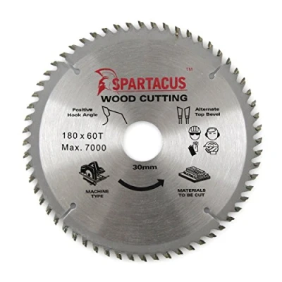 Image of Spartacus Wood Cutting Circular Saw Blade 180mm x 30mm Bore 60 Teeth