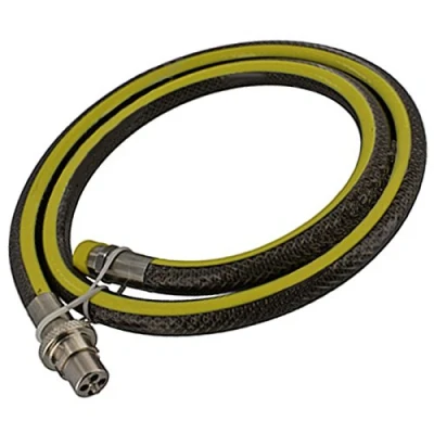 Image of SPARES2GO Universal Oven Cooker Gas Supply Hose Pipe (6ft 1/2 inch, Straight Bayonet, BS EN14800 CE)