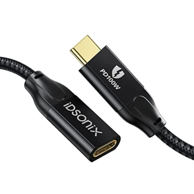 Image of USB Type C Extension Cable 1M(20Gpbs), iDsonix Extender Support 4k@60Hz/100W Fast Charging, 3.2 Gen2*2 Compatible with Hub/Dell XPS/MacBook/iPad Pro