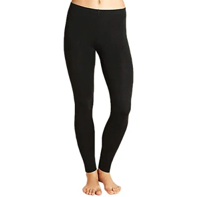 Image of KAV Ladies Thermal Leggings Opaque Fleece Lined Tights for Women Thick Warm Footless Tight Girls Long Winter Leggins S/M/L Sizes Black (Small)