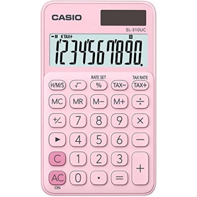 Image of CASIO Calculator SL 310UC, 10 Digits, Trendy Colours, Tax Calculation, Thousands Subdivision, Solar/Battery Operated
