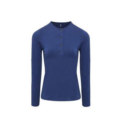 Image of Premier Unisex Womens/Ladies Long John Roll Sleeve Tee (Indigo) Purple Size X Large