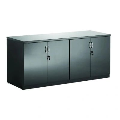 Image of High Gloss 1600mm Credenza Twin Cupboard Black