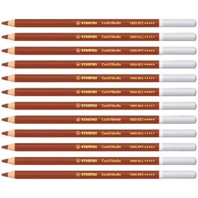 Image of Chalk Pastel Pencil STABILO CarbOthello Pack of 12 English Deep Red