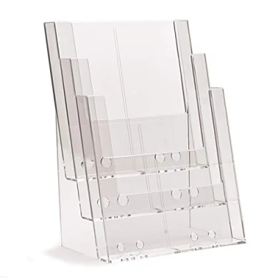 Image of taymar Brochure Stand, Flyer 3 Compartments, DIN A4 in a Line