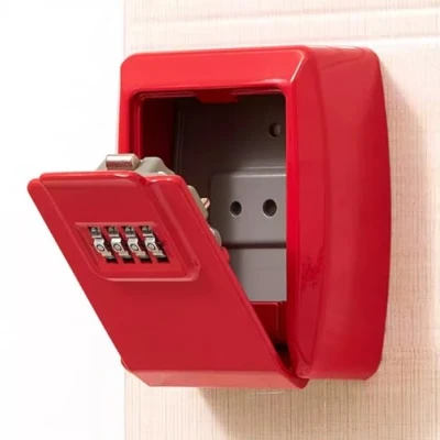 Image of Outdoor Security Key Safe Box,Large Capacity Storage Combination Lock Box,Weatherproof Wall Mounted with 4 Digit Password