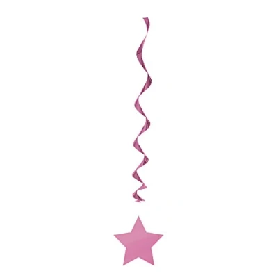 Image of Hot Pink Solid Hanging Swirl Decorations (66cm) Pack of 3 Elegant Décor for Parties &amp; Events