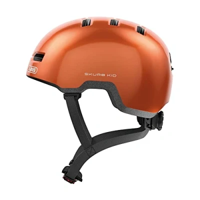 Image of ABUS children&#039;s helmet Skurb Kid robust bike in skate style with room for a ponytail and various designs girls boys orange, size M