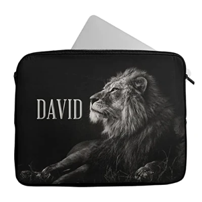Image of Personalised Any Name Lion Design Laptop Case Sleeve Tablet Bag Chromebook Gift 1832 (16 17 inch)
