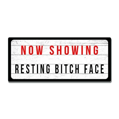Image of TOASTED MERCH Now Showing Resting B**ch Face Sticky Pads Metal Wall Sign Plaque