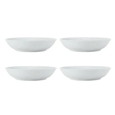 Image of Mikasa Chalk 4pc Porcelain Pasta Bowl Set, 23cm, Gift Boxed, White