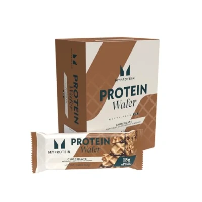 Image of Myprotein Protein Bars, Crispy Wafers, 15g High Snacks, Box of 10 Chocolate Wafers Packs, Milk &amp; Whey Isolate, Light Crunchy Snack Delicious Bar Squares