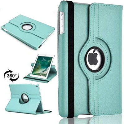 Image of 360 Rotate Case For iPad Mini 1, 2 &amp; 3 Leather Stand Folio Cover (Light Blue)