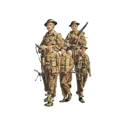 Image of Tamiya Pack of 5 British Infantry WWII 1:35 Plastic Model Figures