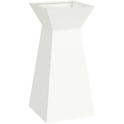 Image of vidaXL Plant Stand White Plastic Medium Decorative Inlays