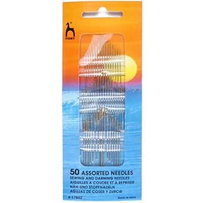 Image of Pony Gold Eye Sewing Needles: Assorted 50pk, Multi Colour