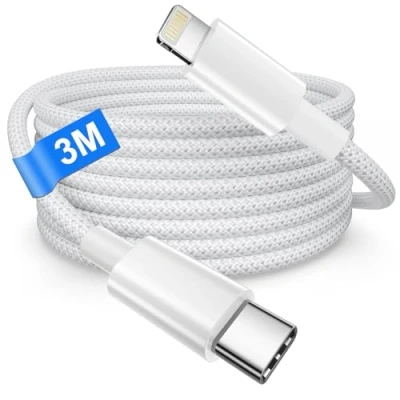 Image of USB C to Lightning Cable 3M [MFi Certified], iPhone Charger for Apple 14 Pro Max/14 Plus/13/12/11/X/8, Fast Charge Nylon Charging Lead Wire